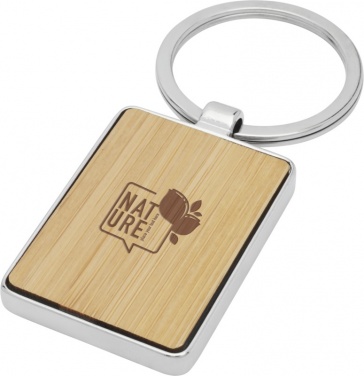 Logo trade promotional giveaway photo of: Neta bamboo rectangular keychain