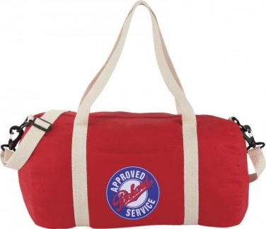 Logo trade promotional item photo of: Cochichuate cotton barrel duffel bag, red