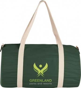 Logo trade promotional merchandise photo of: Cochichuate cotton barrel duffel bag, forest green