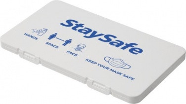 Logo trade promotional merchandise image of: Mask-Safe antimicrobial face mask case, white