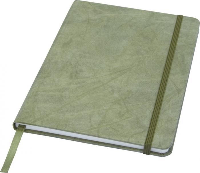 Logo trade promotional merchandise image of: Breccia A5 stone paper notebook, green