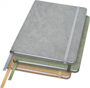 Logo trade promotional giveaways image of: Breccia A5 stone paper notebook, green