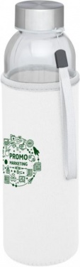 Logo trade promotional giveaways picture of: Bodhi 500 ml glass sport bottle, white