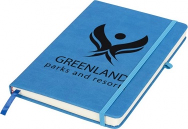 Logo trade business gifts image of: Rivista medium notebook, blue