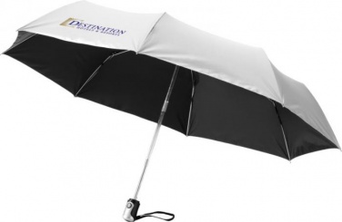 Logotrade promotional giveaway image of: 21.5" Alex 3-Section auto open and close umbrella, silver