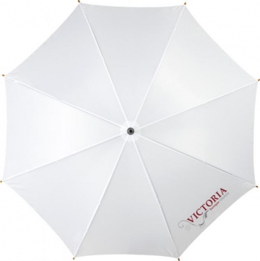 Logo trade business gift photo of: Kyle 23" auto open umbrella wooden shaft and handle, white