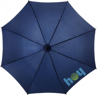 Logo trade advertising product photo of: Kyle 23" auto open umbrella wooden shaft and handle, navy blue