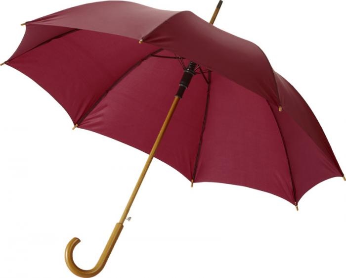 Logo trade promotional items picture of: Kyle 23" auto open umbrella wooden shaft and handle, red