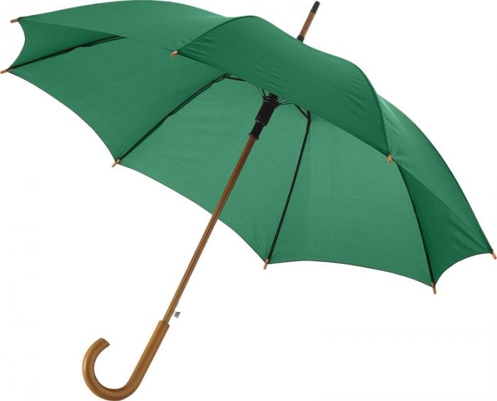 Logotrade business gift image of: Kyle 23" auto open umbrella wooden shaft and handle, green