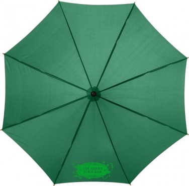 Logo trade promotional gifts picture of: Kyle 23" auto open umbrella wooden shaft and handle, green