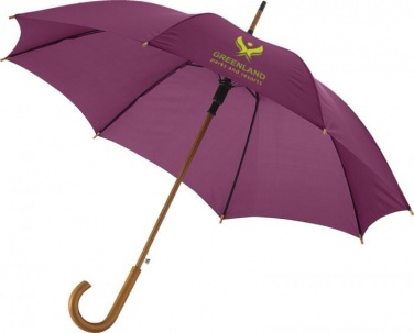 Logotrade promotional giveaway image of: Kyle 23" auto open umbrella wooden shaft and handle, burgundy