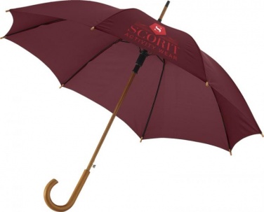 Logotrade promotional product image of: Kyle 23" auto open umbrella wooden shaft and handle, brown