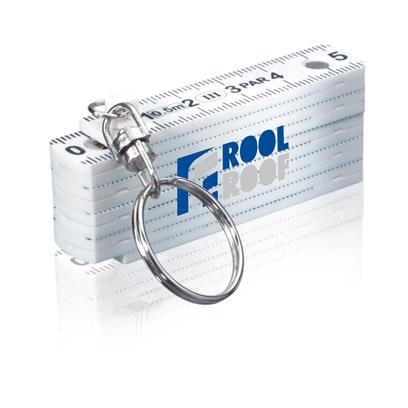 Logo trade corporate gift photo of: Folding mini measuring tape - keychain 0.5 M, white