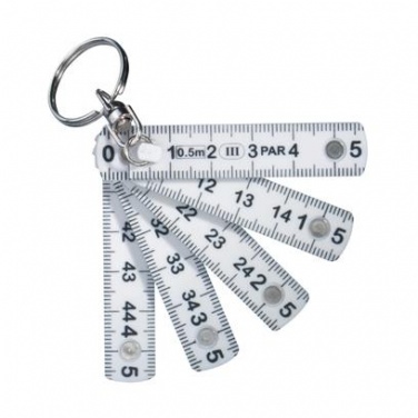 Logotrade advertising products photo of: Folding mini measuring tape - keychain 0.5 M, white