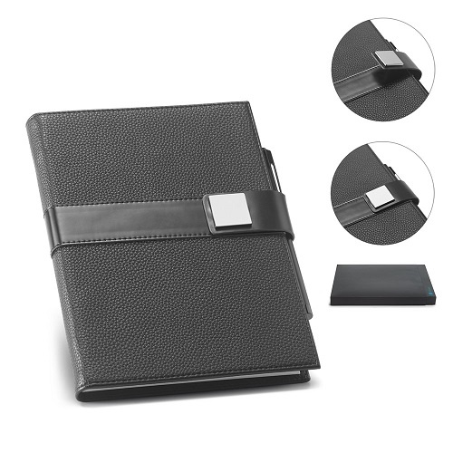 Logotrade promotional merchandise photo of: A5 EMPIRE Notebook. Notepad, Black/White