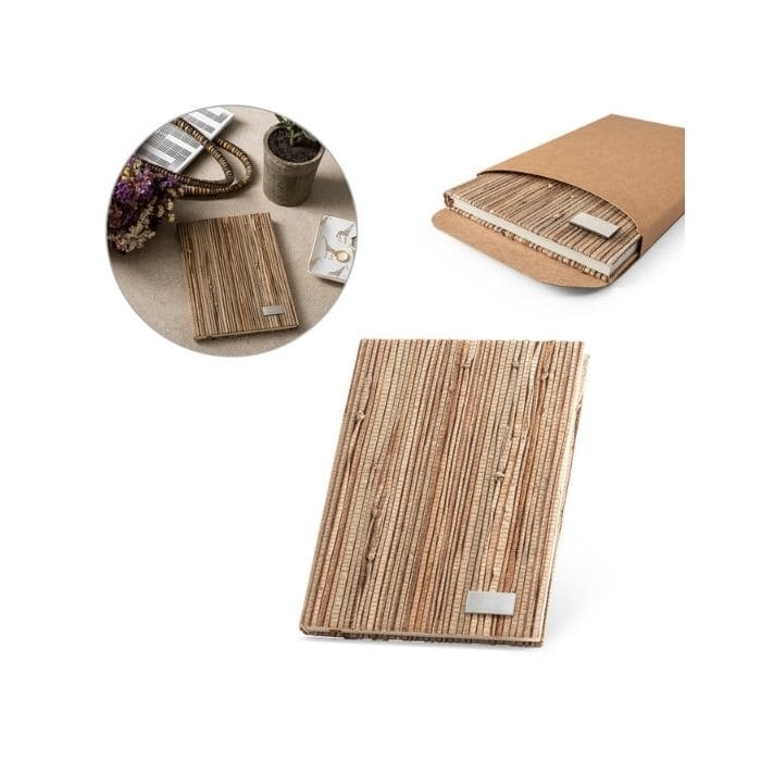 Logo trade corporate gifts picture of: A5 Notebook Neruda from natural straw fibres