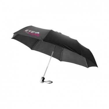 Logo trade promotional giveaways picture of: 21.5" Alex 3-Section auto open and close umbrella, black