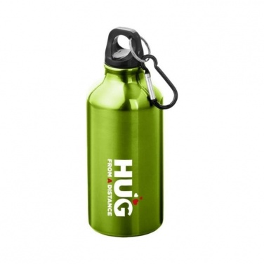 Logo trade promotional giveaways image of: Oregon drinking bottle with carabiner, green