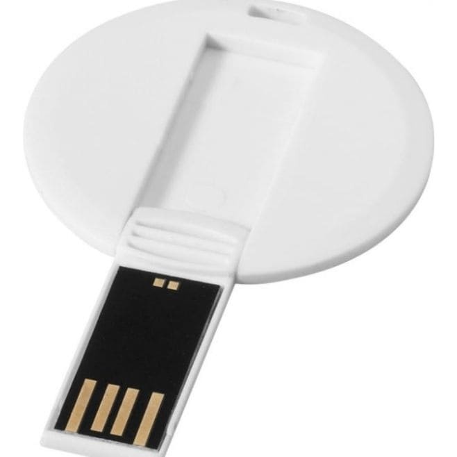 Logotrade corporate gift image of: Round credit card USB stick, white