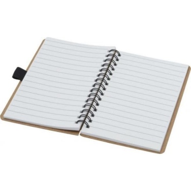 Logotrade business gifts photo of: Cobble A6 wire-o recycled cardboard notebook, beige