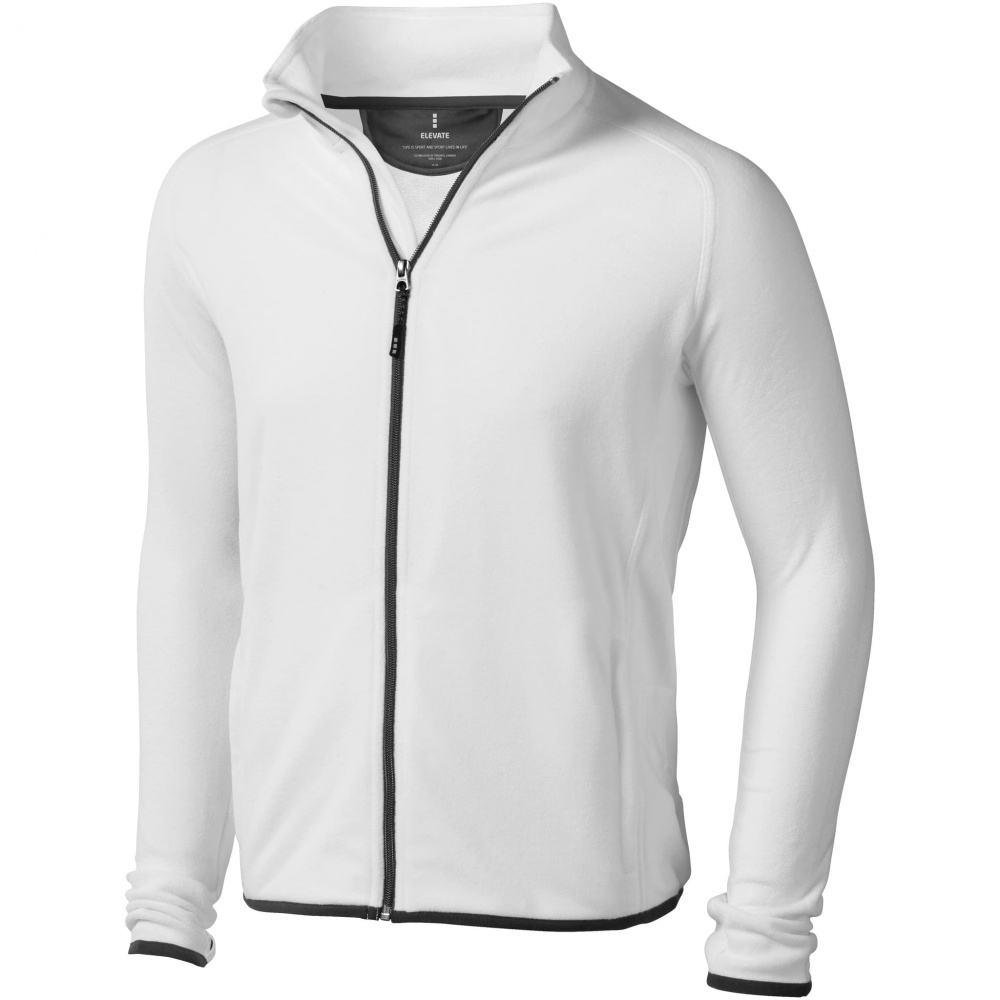 Logo trade advertising products image of: Brossard micro fleece full zip jacket, white