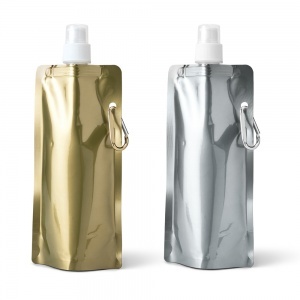 Logo trade promotional giveaway photo of: Folding sport bottle Gided, golden