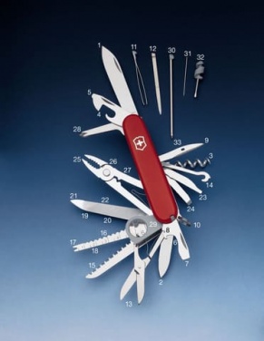 Logo trade advertising product photo of: Pocket knife SwissChamp multitool, red