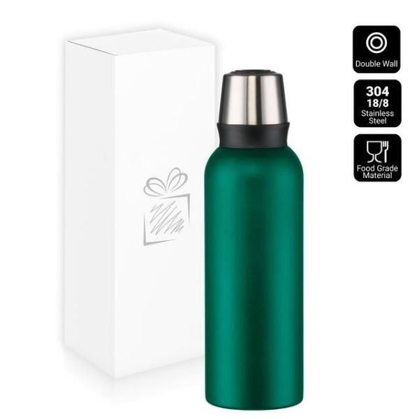 Logo trade promotional giveaways picture of: Nordic Steel Vacuum Thermos, 1000 ml, green