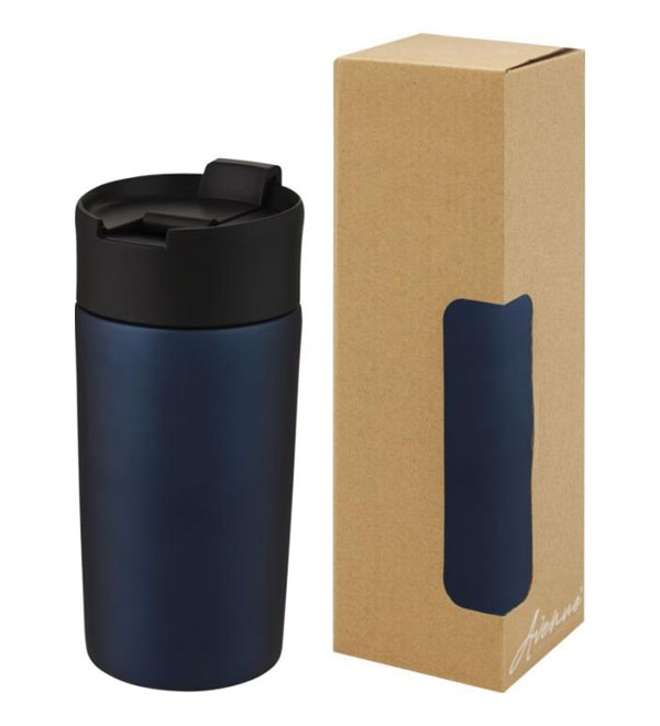 Logo trade promotional products image of: Jetta 330 ml copper vacuum insulated tumbler, blue