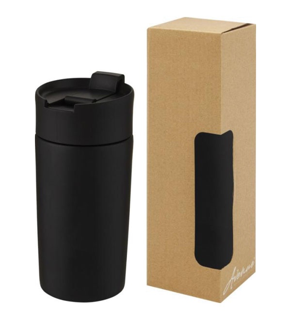 Logo trade promotional item photo of: Jetta 330 ml copper vacuum insulated tumbler, black