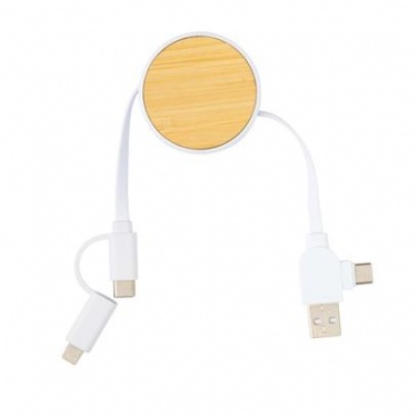 Logotrade promotional merchandise picture of: Ontario 6-in-1 retractable cable, white