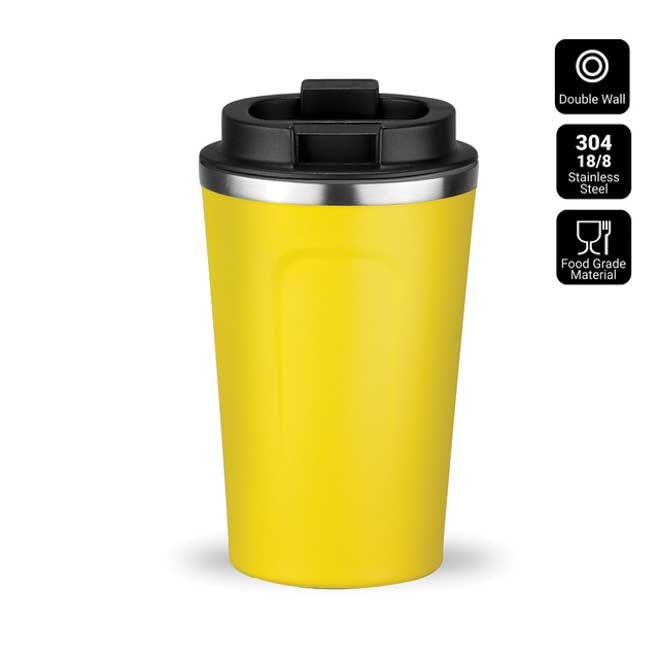 Logo trade business gift photo of: Nordic coffe mug, 350 ml, yellow