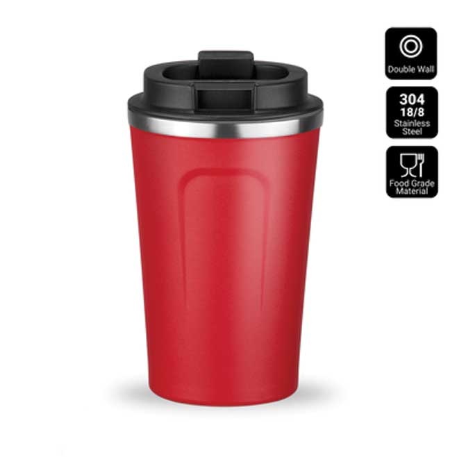 Logo trade promotional giveaway photo of: Nordic coffe mug, 350 ml, red