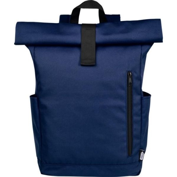 Logo trade promotional merchandise picture of: Cool Byron 15.6" roll-top backpack 18L, dark blue