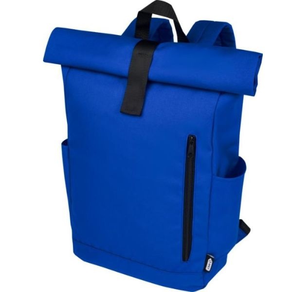 Logo trade corporate gifts picture of: Cool Byron 15.6" roll-top backpack 18L, blue