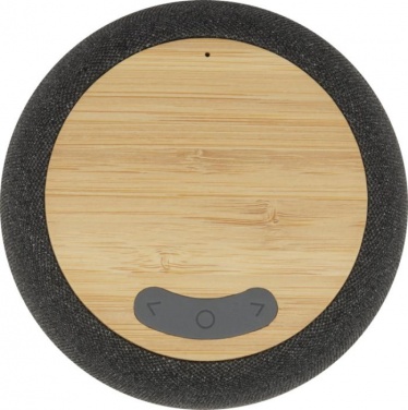 Logo trade promotional products image of: Ecofiber bamboo Bluetooth® speaker and wireless charging pad, grey