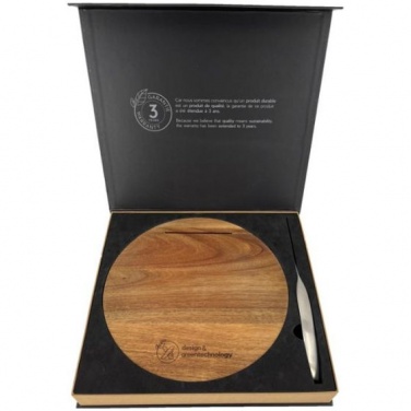 Logotrade promotional gift image of: Wooden cutting board and knife set, natural