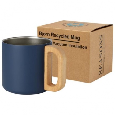 Logotrade promotional merchandise picture of: Bjorn 360 ml RCS certified recycled stainless steel mug, blue