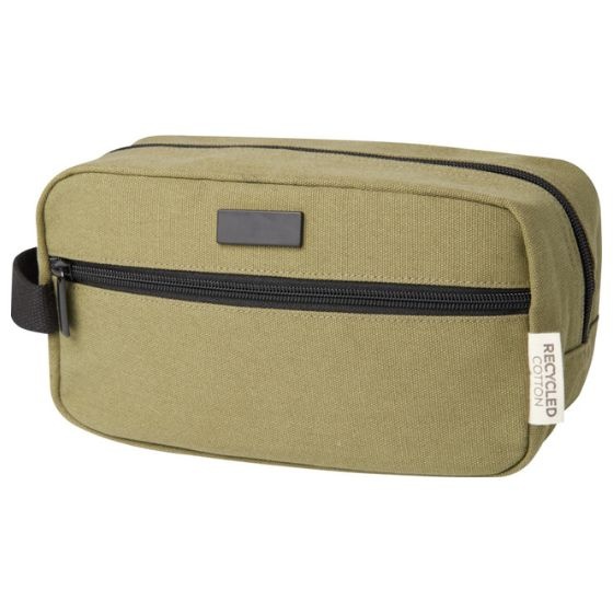 Logo trade advertising products image of: Joey GRS recycled canvas travel accessory pouch bag 3,5 l, olive