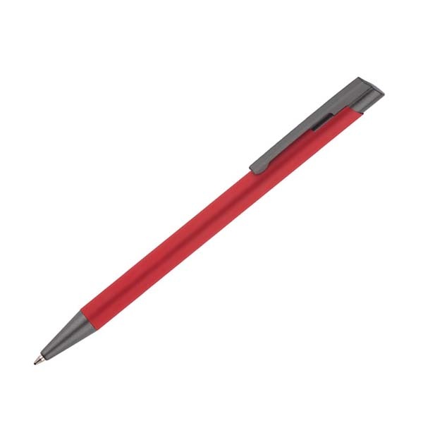 Logo trade promotional items picture of: Soft touch ballpen Optima, red