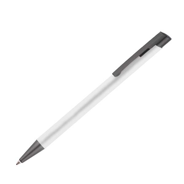 Logo trade promotional giveaways image of: Soft touch ballpen Optima, white