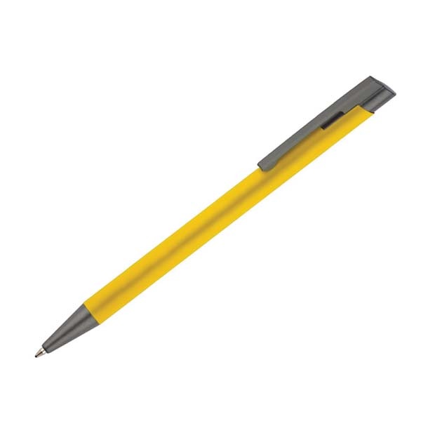 Logo trade promotional gifts image of: Soft touch ballpen Optima, yellow