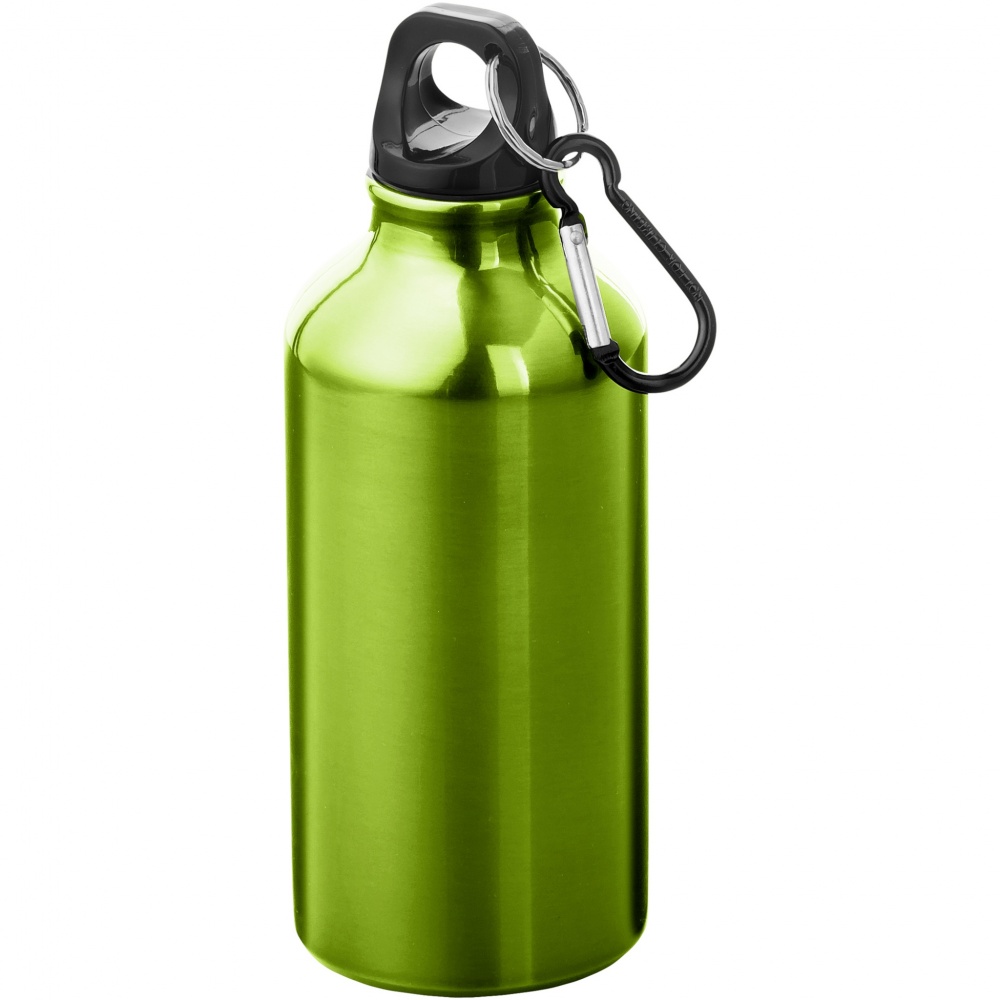 Logotrade promotional merchandise photo of: Oregon 400 ml aluminium water bottle with carabiner