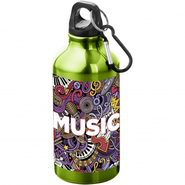 Logo trade corporate gifts picture of: Oregon 400 ml aluminium water bottle with carabiner