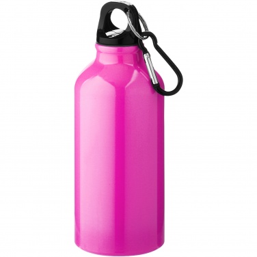 Logotrade promotional merchandise image of: Oregon 400 ml aluminium water bottle with carabiner