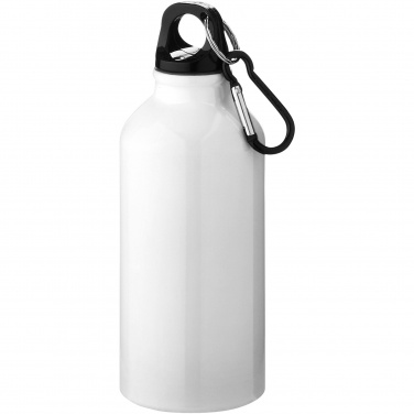 Logo trade promotional merchandise picture of: Oregon 400 ml aluminium water bottle with carabiner