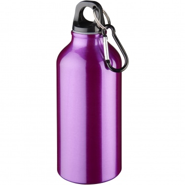 Logotrade promotional giveaway image of: Oregon 400 ml aluminium water bottle with carabiner