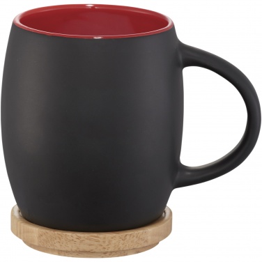 Logo trade corporate gift photo of: Hearth 400 ml ceramic mug with wooden coaster