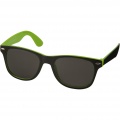 Sun Ray sunglasses with two coloured tones, Lime / Solid black