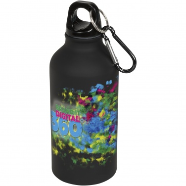 Logo trade promotional merchandise photo of: Oregon 400 ml matte water bottle with carabiner